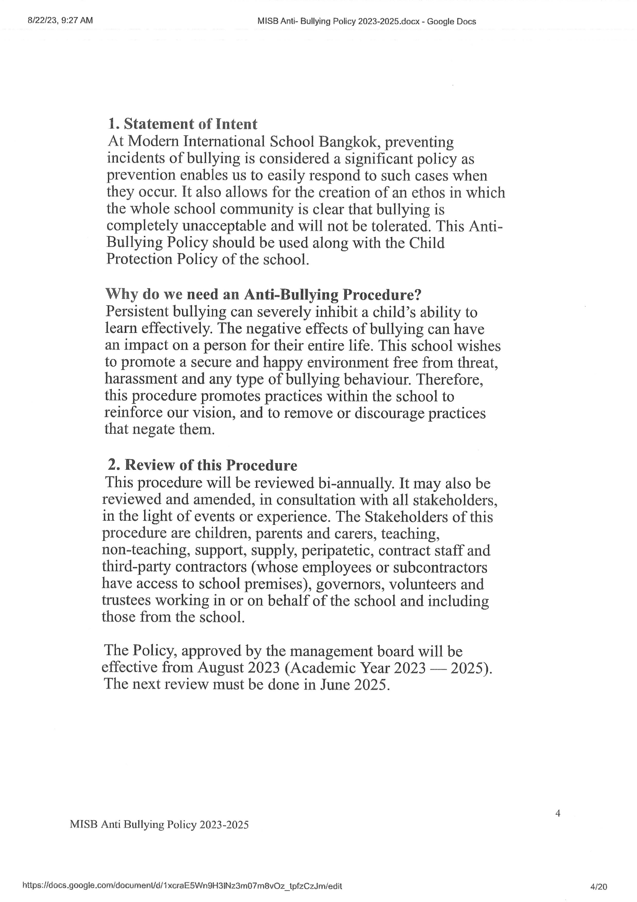 Anti Bullying Policy 2023 2025 page 0004