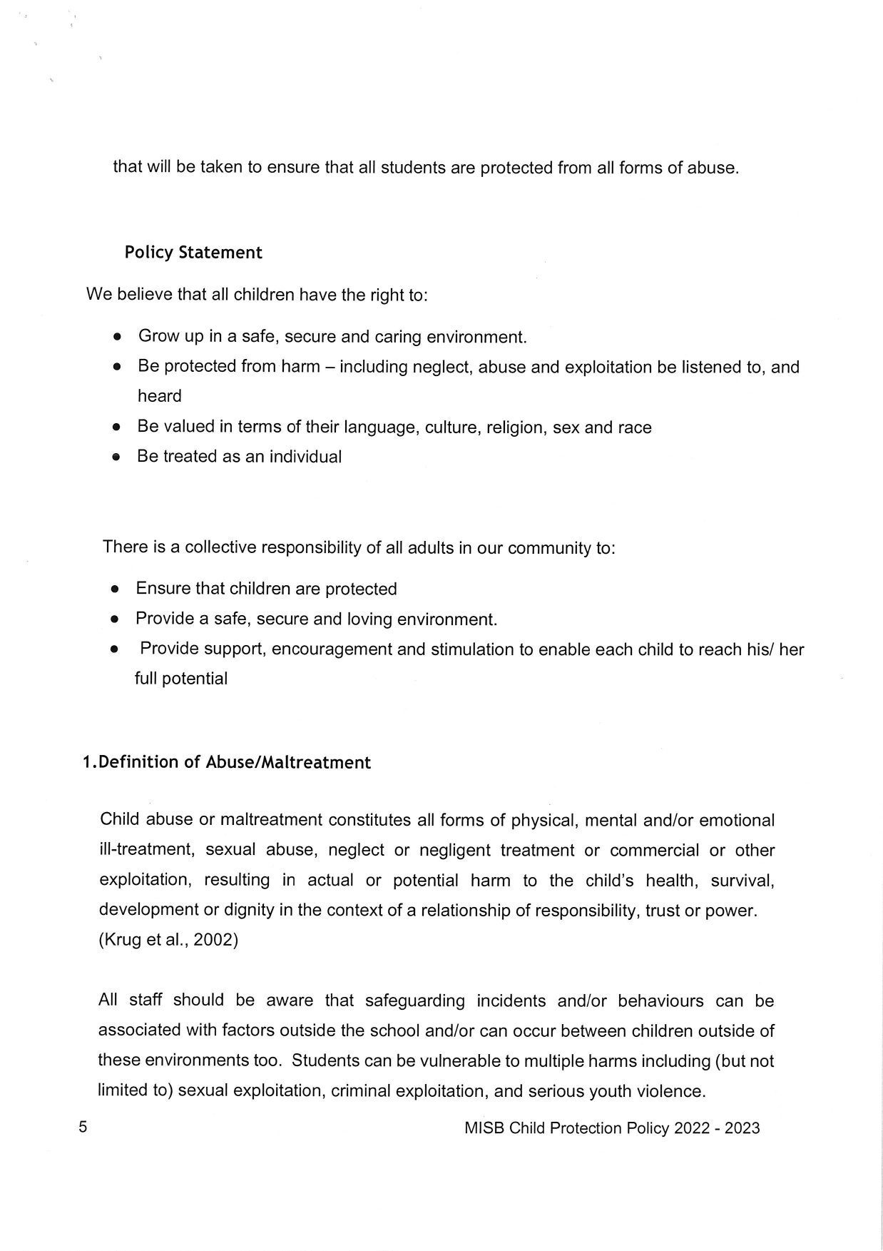 CHILD PROTECTION POLICY page 0005