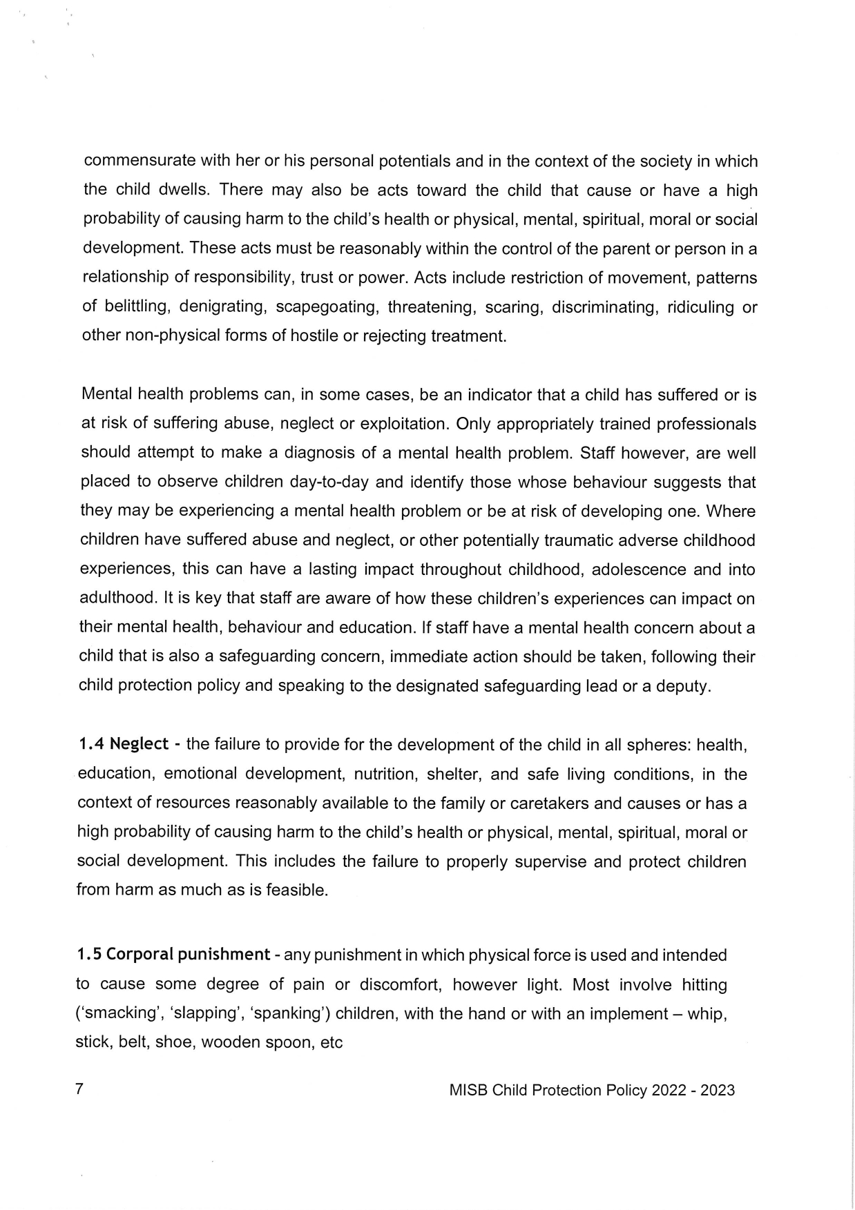 CHILD PROTECTION POLICY page 0007