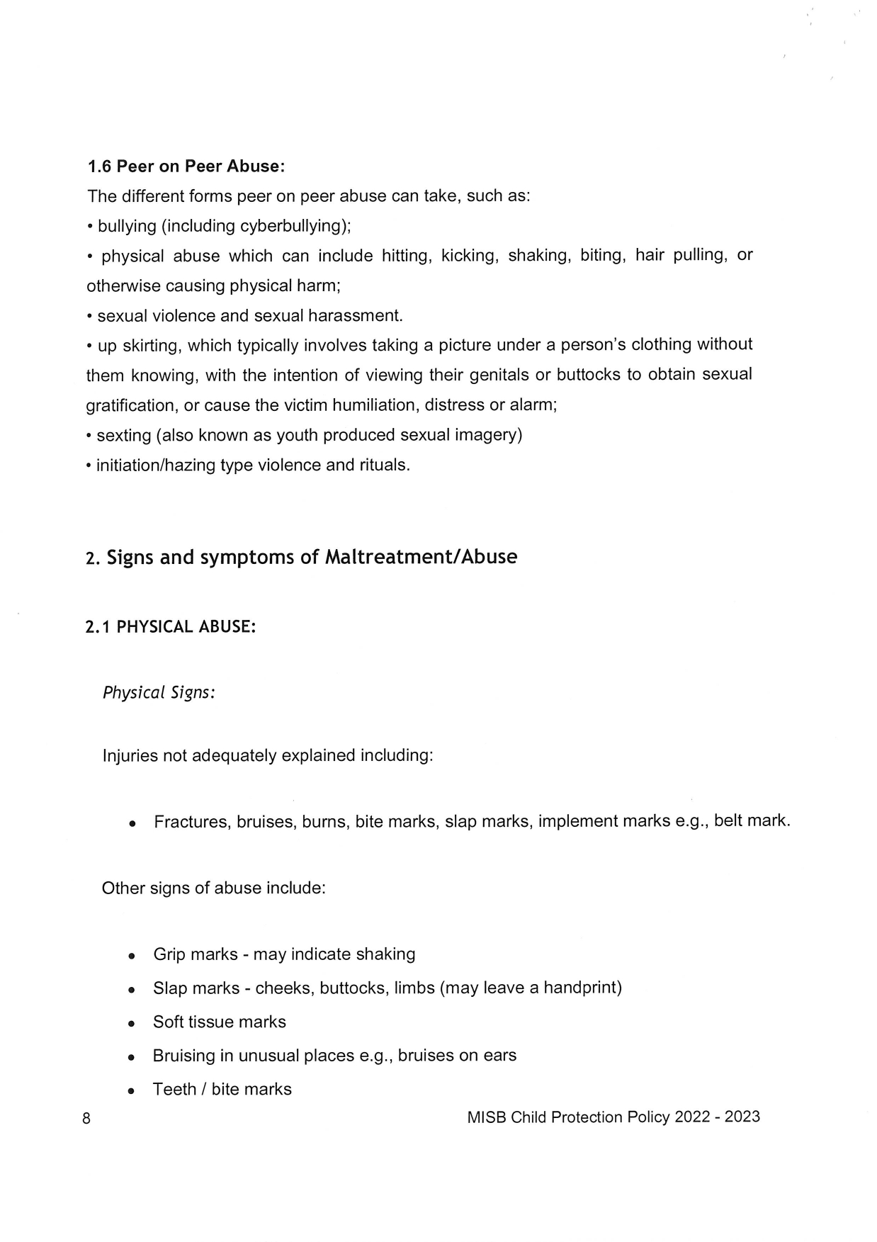 CHILD PROTECTION POLICY page 0008