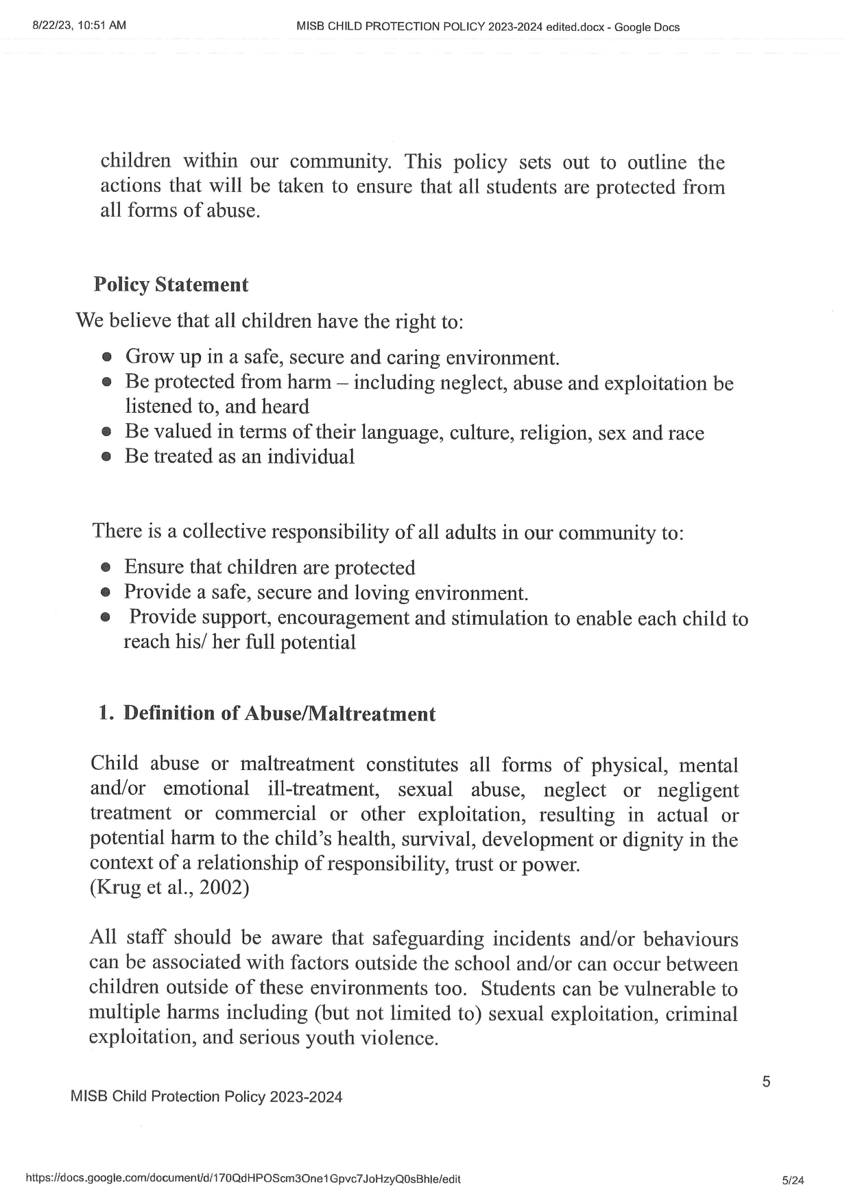 Child Protection Policy 2023 2024 page 0005