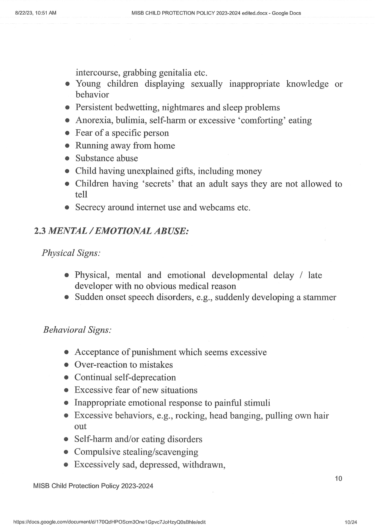 Child Protection Policy 2023 2024 page 0010