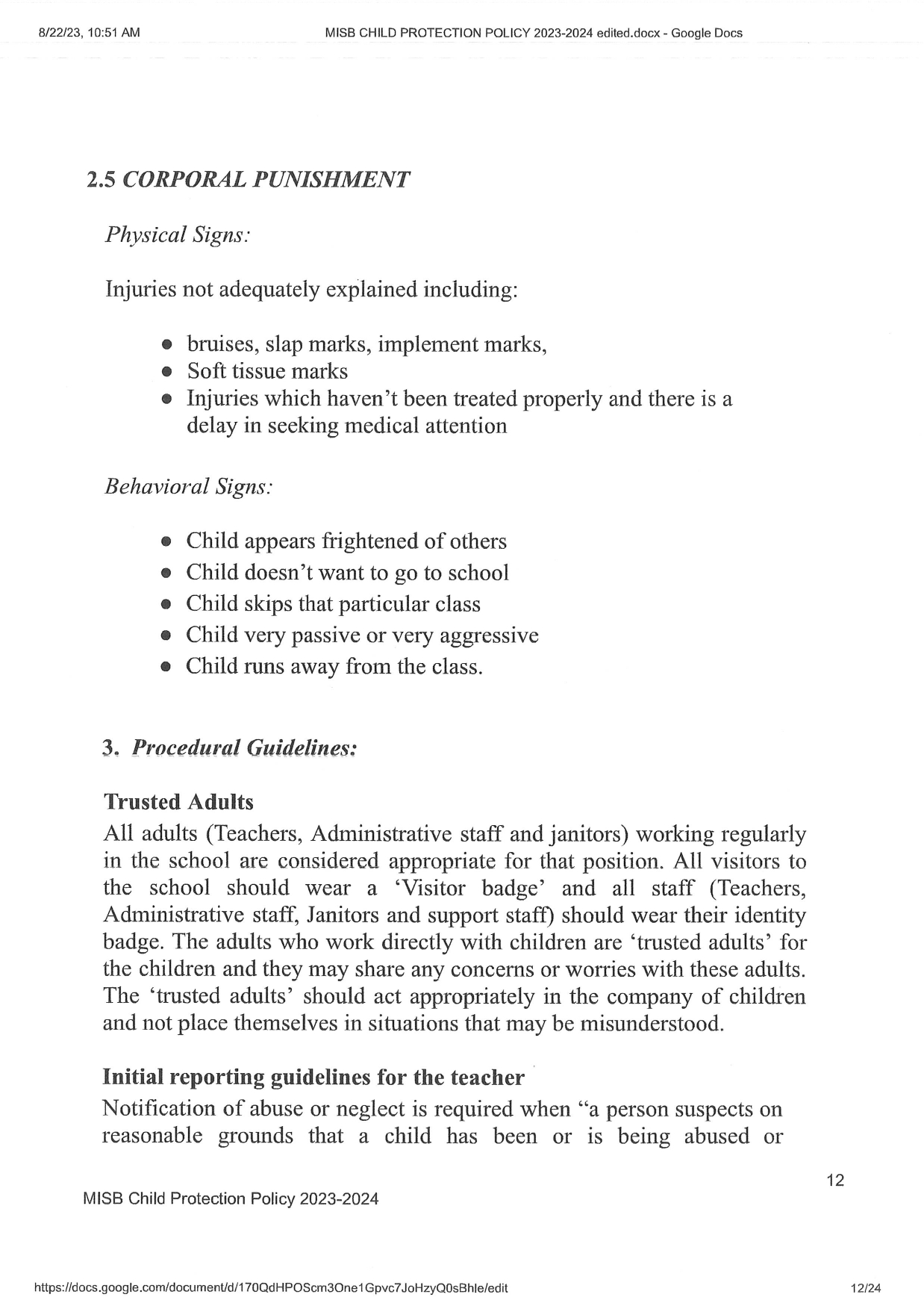 Child Protection Policy 2023 2024 page 0012