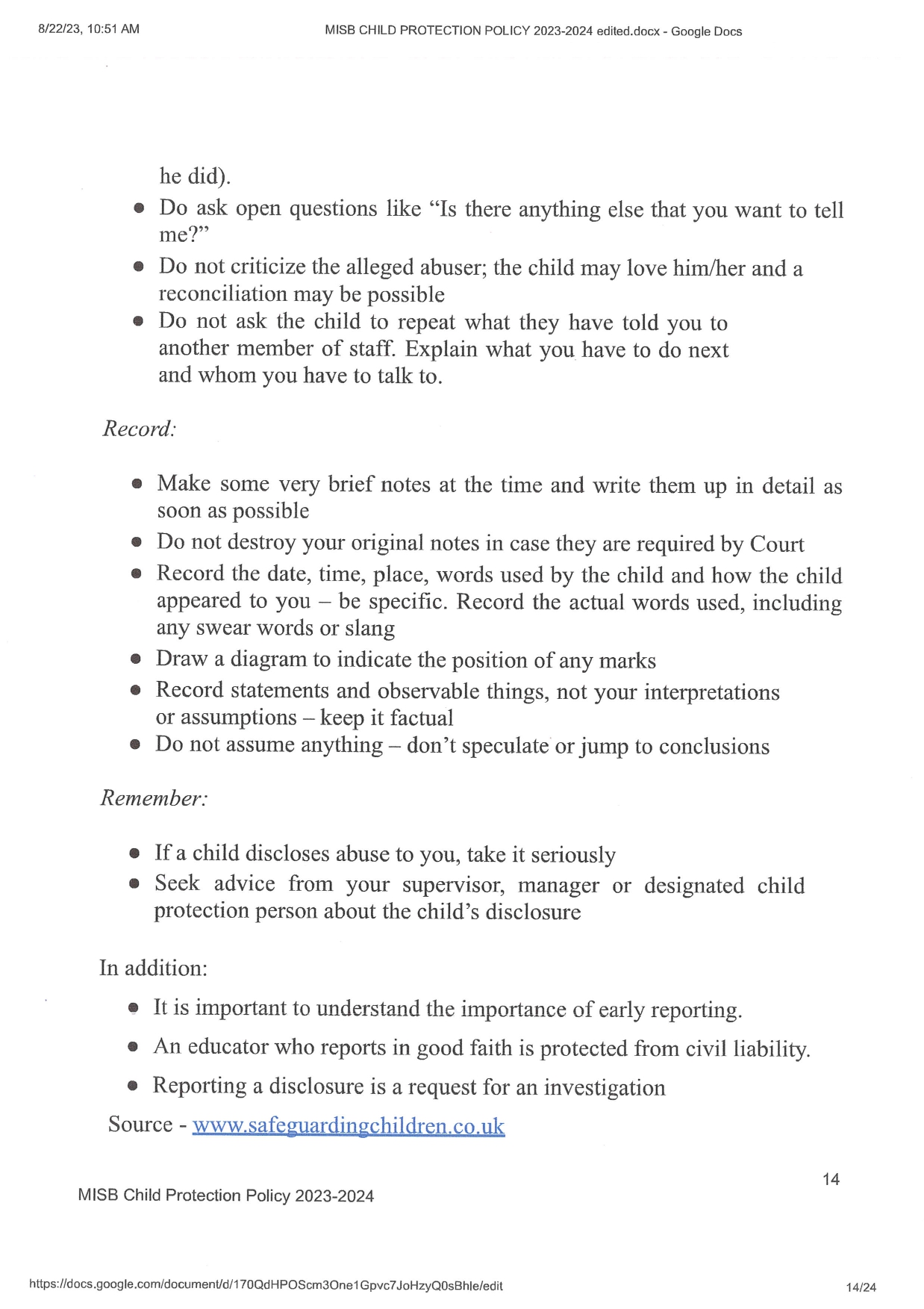 Child Protection Policy 2023 2024 page 0014