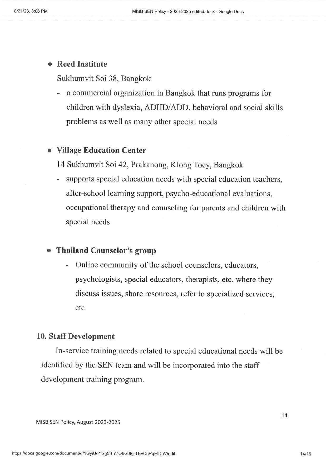 Special Educational Needs SEN Policy 2023 2025 page 0014